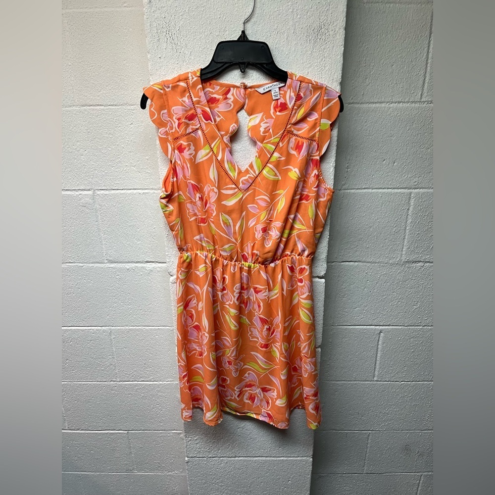 41 Hawthorn Vibrant Floral Mini Dress in Orange and Pink - Picture 2 of 6